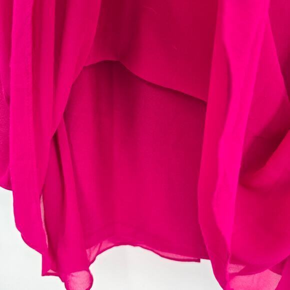 Vince Camuto Women's Cape Layered Back Keyhole Sleeveless Babydoll Dress Pink - Picture 9 of 14